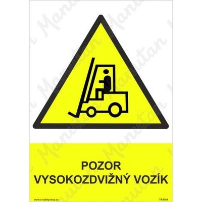 Manutan Pozor vysokozdvižný vozík, plast 210 x 297 x 0,5 mm A4