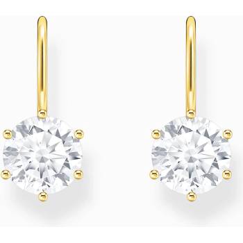 Thomas Sabo H2287-414-14 Gold-plated dangle earrings w. large white zirconia , Жени