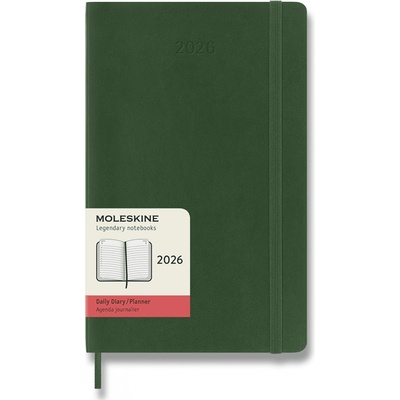 Moleskine A5 denní 2026 tmavě zelený – Zboží Dáma