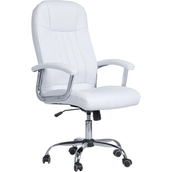 Bittel Президентски стол Carmen 6181, еко кожа, подлакътници, газов амортисьор, регулируем люлеещ механизъм, бял