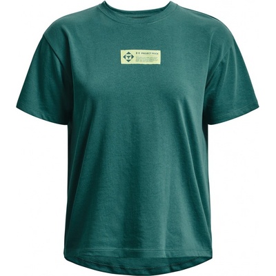 Under Armour Dámske tričko s krátkym rukávom PJT ROCK GLOBE SS W 1376917 722 zelené