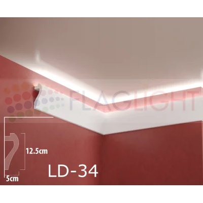 Ld-34 Декоративен профил за скрито led осветление ► 2метра (ld34)