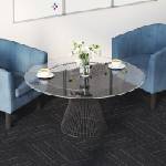 vidaXL Килимна плочка Тъмносив с ивици 50 x 50 cm 36 бр. ПП и Битум (42032440)