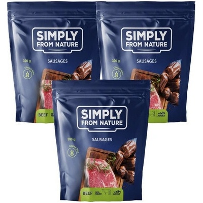 SIMPLY FROM NATURE Klobásky s hovädzím mäsom 3 x 300 g