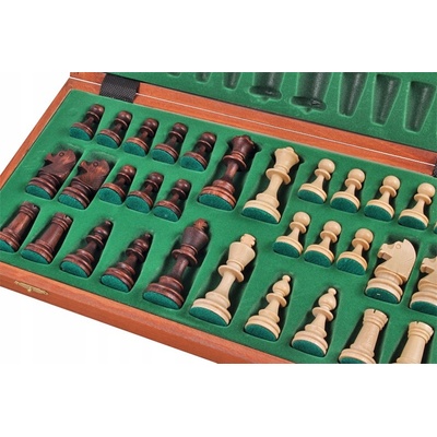Turnajové šachy č. 4 (42 cm) - polské, intarzie Sunrise Chess & Games