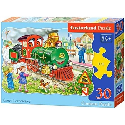 Castorland Zelená lokomotíva 30 dílků
