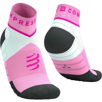 Compressport ULTRA TRAIL SOCKS Ružová Čierna Biela T1