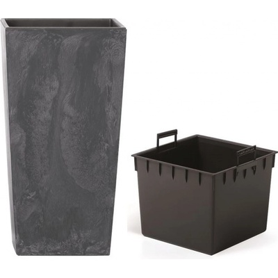 Prosperplast URBI SQUARE EFFECT Květináč 40 cm antracit DURS400E