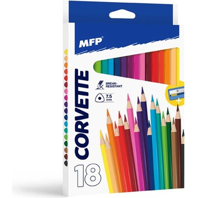 MFP trojhranné farebné ceruzky s orezávačom 18ks 6330511