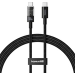 Baseus - Кабел за данни Gem (P10373000111-00) - Type-C към Type-C, Супер бързо зареждане 100W, 1 м - Черен