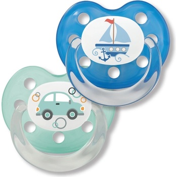 Baby-Nova Бебешка каучукова залъгалка силикон Baby Nova - 2 броя, за момчче (28140)