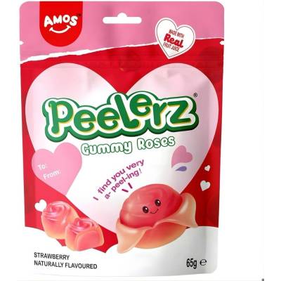 AM Strawberry Roses Shaped Peelable Gummy 65 g