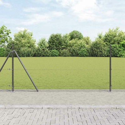 vidaXL Svařovaná drátěná plotina s betonovou základnou 50 x 0,8 m Šedá