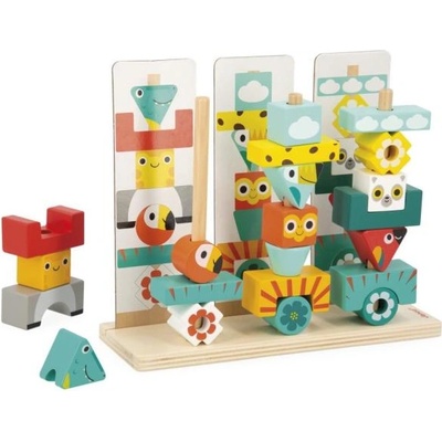 Janod Дървен конструктор Индийски тотем Tropik