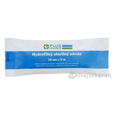 PLUS Lekáreň Hydrofilný sterilný obväz 10 x 5 m 1 ks