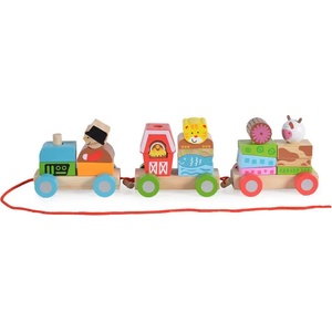 Moni Toys Дървен фермерски влак Moni Toys 2036