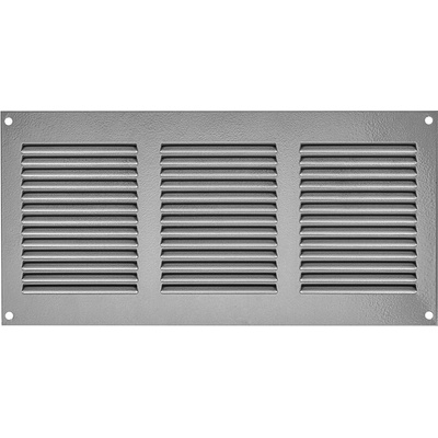 Ventishop KVMs 300x150 kovová hranatá větrací mřížka se síťkou, šedá