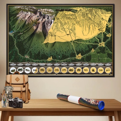 Stírací mapa Vysoké Tatry – zlatá Deluxe XL