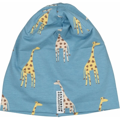 Bambusová detská fleecová čiapka Geggamoja modrá Blue Giraffe