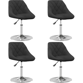 vidaXL Въртящи трапезни столове, 4 бр, черни, кадифе (3088755)