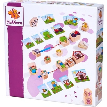 Eichhorn logická hra farma Threading Game 13 ks