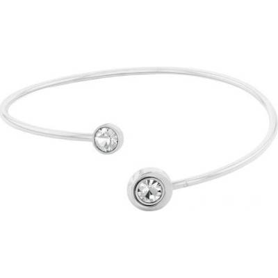 Calvin Klein Pevný otevřený náramek s krystaly Twisted Bezel Solitaire 35000773