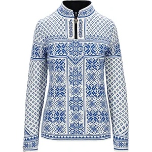 Dale of Norway Дамски вълнен пуловер Dale of Norway Women's Peace Sweater Wool jumper - Off White / Ultramarine - размер XS (105-2928-0510)