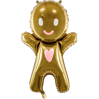 PartyDeco Fóliový balónek Gingerbread Man 58 x 86 cm