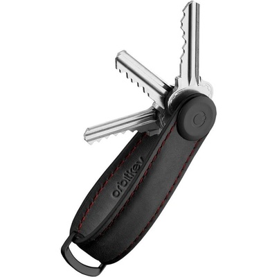 Kľúčenka Orbitkey kožená 2.0 Crazy Horse Obsidian Black & Red