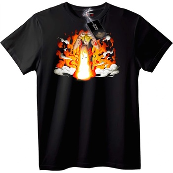 NOONEBRAND Тениска Fairy Tail Natsu Огън - 2XL, White