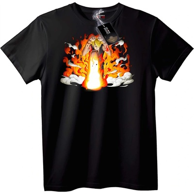 NOONEBRAND Тениска Fairy Tail Natsu Огън - 2XL, White