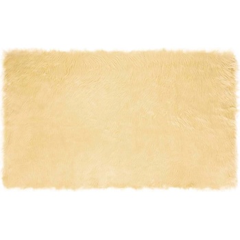 vidaXL Изкуствен килим от кожи Крем 100 x 200 cm Полиестер (42021503)