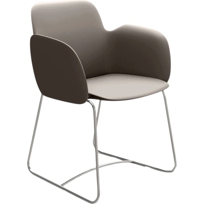 VONDOM PEZZETTINA Béžovošedé plastové zahradní křeslo