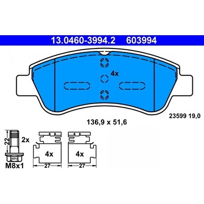 Sada brzdových destiček ATE 13.0460-3994 (AT 603994) -...