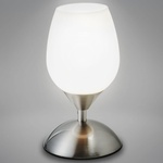 B. K. Licht - E14 socket - white tulip glass - 10.8x19.5 cm - matte nickel-white - BKL1088 (BKL1088)