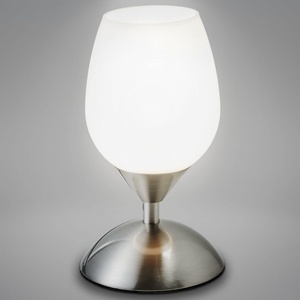 B. K. Licht - E14 socket - white tulip glass - 10.8x19.5 cm - matte nickel-white - BKL1088 (BKL1088)