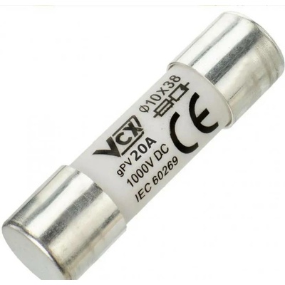 FVE DC pojistka 20A 1000V 10x38mm pro solární systémy
