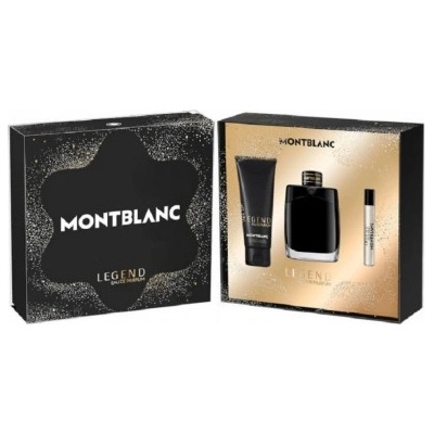 Mont Blanc Legend EDP - Подаръчен комплект за мъже: 100мл парфюм + 7.5мл парфюм + 100мл душ гел