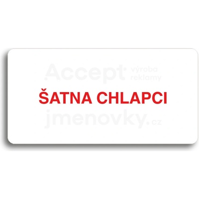 ACCEPT Piktogram ŠATNA CHLAPCI - bílá tabulka - barevný tisk bez rámečku