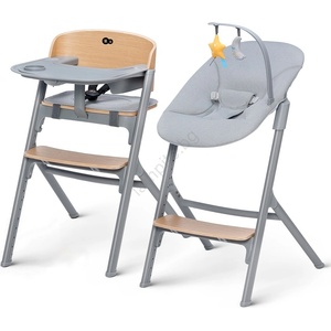 KinderKraft SELECT- Детски стол за хранене 3 в 1 LIVY Premium дъб + бебешки шезлонг CALMEE (AG0811)