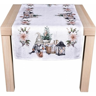 Forbyt Vianočný obrus Škriatok s lampášom CYH6060C 40x140cm