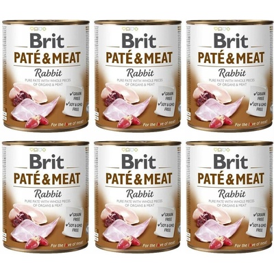 Brit Paté & Meat Dog Rabbit 6 x 800 g