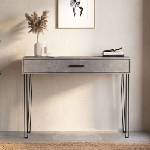 TopMebel Конзолна маса Rochel TopMebel от меламин в цвят бетон сив 120x35x89, 8cm
