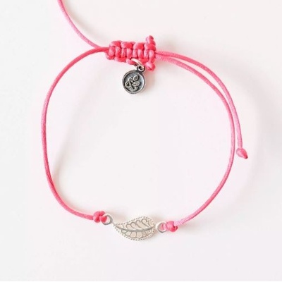 Boho Design náramek malinový list a satén 0151381