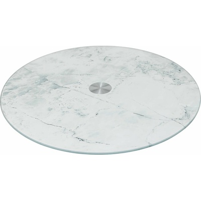5five Simply Smart 5five Simply Smart Sklenený otočný servírovací podnos White Marble fi 32cm