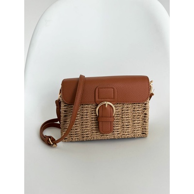 Hnedá slamená crossbody kabelka C25004-khaki