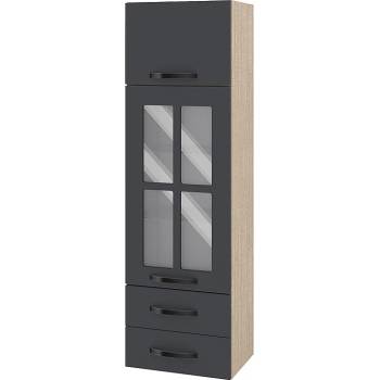 Image 1 of ИРИМ Горен колонен кухненски шкаф витрина Сити МФ-Карбон мат-11-101 40 см