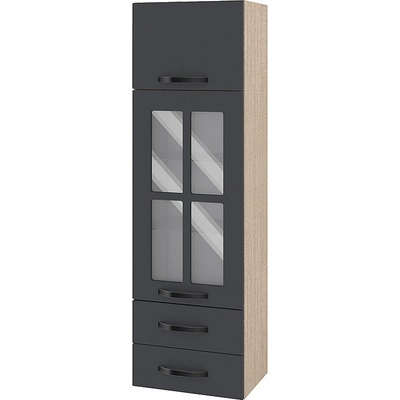 ИРИМ Горен колонен кухненски шкаф витрина Сити МФ-Карбон мат-11-101 40 см