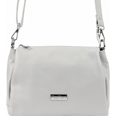 Mia More Malá/střední tříoddílová kožená světlešedá crossbody kabelka no. 002