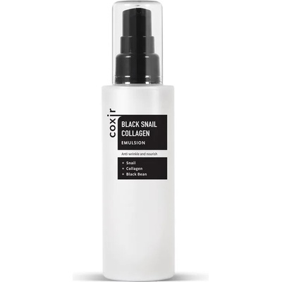 coxir Black Snail Collagen Emulsion, емулсия за лице с охлювен муцин и колаген (8809080826188)